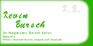 kevin bursch business card